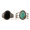 Image 1 : (2) Sterling Silver & Turquoise Cuff Bracelets
