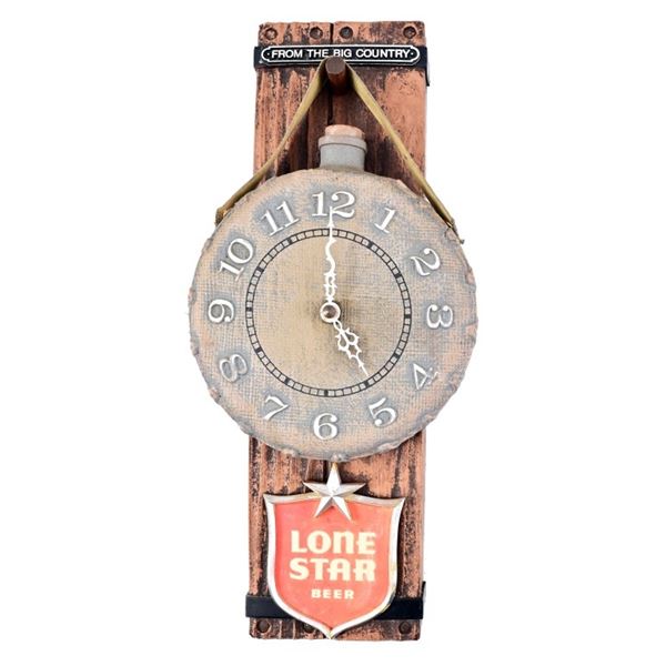Lone Star Beer Canteen Clock