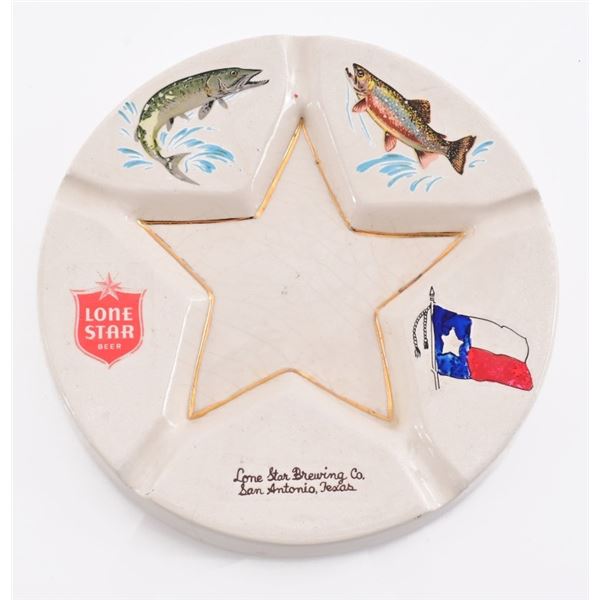 Lone Star Beer Fish Ceramic Ashtray
