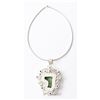 Image 2 : Turquoise Sterling Multi-Stone Pendant Necklace