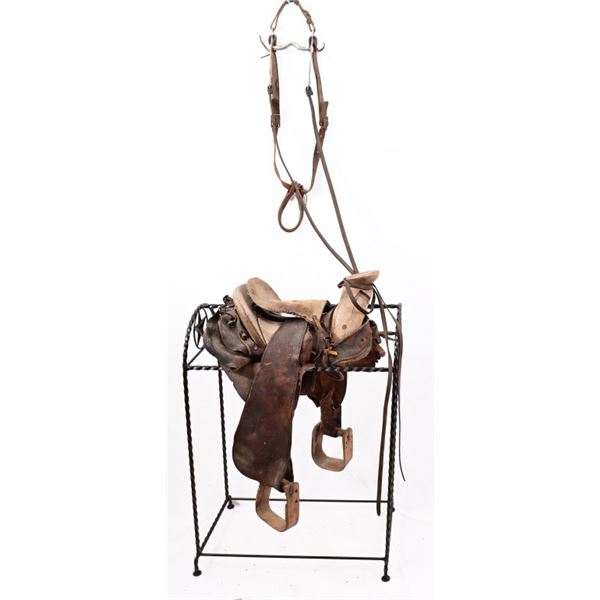 Antique Saddle With Bridle
