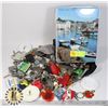 Image 1 : COLLECTOR TIN FULL OF ASSORTED KEYCHAINS