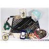 Image 1 : FLAT OF WOMENS ASSORTED JEWELRY, PURSE & DIFFUSER