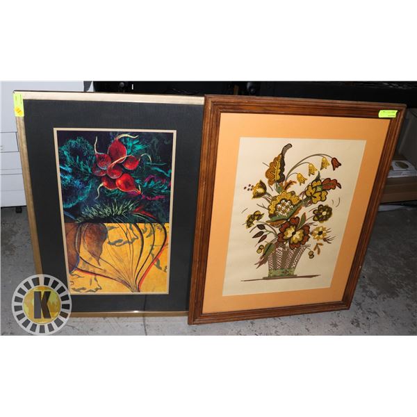 TWO FRAMED ESTATE ARTWORK