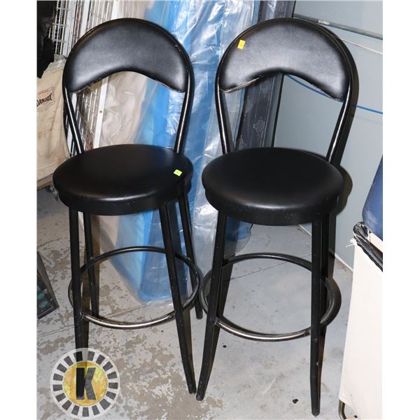 TWO UNCLAIMED BAR CHAIRS