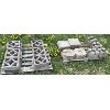 Image 1 : SKID LOT - STONE - INCL POST BASES & DECORATIVE 12 INCH SQUARE