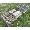Image 2 : SKID LOT - STONE - INCL POST BASES & DECORATIVE 12 INCH SQUARE