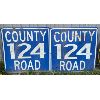 Image 1 : LOT OF 2 - METAL ROAD SIGNS - COUNTY ROAD 124