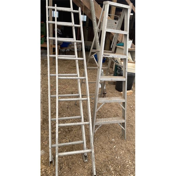 LOT OF 3 - ALUM LADDERS - INCL 6 ft STEP LADDER.