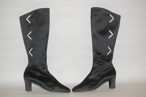 black satin knee high boots