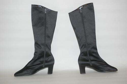 black satin knee high boots