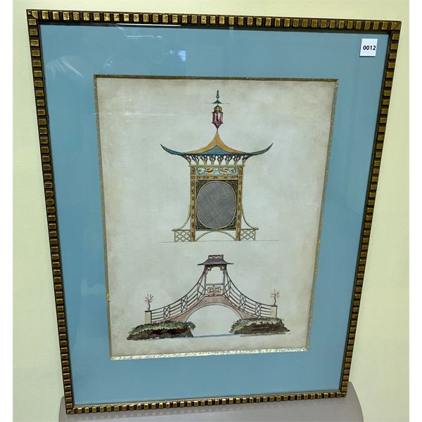 JOHN RICHARD - GARDEN FOLLIES III - WALL ART - ASIAN MOTIF - 22 X 28 in