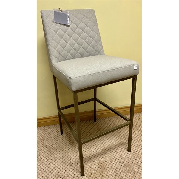 GRAFUS - DESIGNER BAR STOOL - GRAY TONE - FULL HEIGHT 42 in