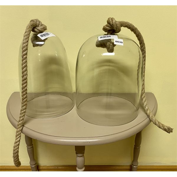 LOT OF 2 - GLASS DOMES - 7 & 9 in DIAMETERS