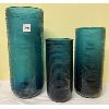 Image 1 : LOT OF 3 - GLASS LIBRA VASES - BLUE/GREEN TONES - TALLEST IS 14 in 