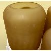 Image 2 : LOT OF 4 - SATIN FINISH GLASS VASES IN SAND TONES - TALLEST VASE IS 13 in.
