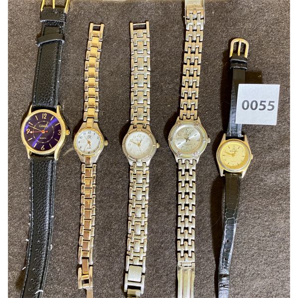 LOT OF 5 - MEN'S & LADIES WATCHES - WORKING WHEN TESTED