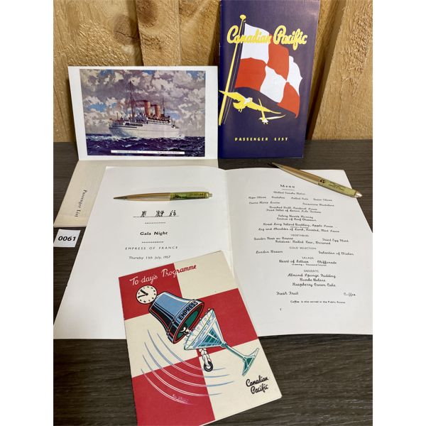 CANADIAN PACIFIC 1957 EMPRESS OF FRANCE COLLECTIBLES