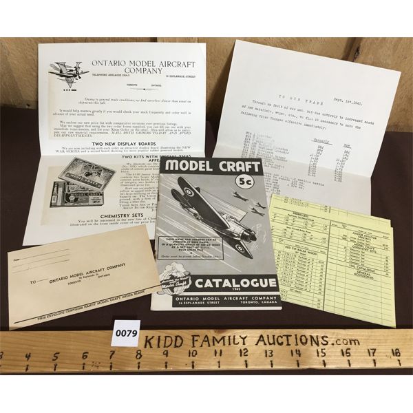 1942 MODEL CRAFT AIRPLANE CATALOGUE AND EPHEMERA