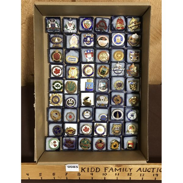 LOT OF 54 - VINTAGE AND ANTIQUE CURLING LAPEL PINS