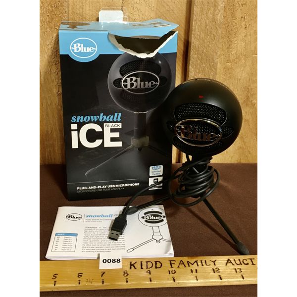 BLUE SNOWBALL BLACK ICE PLUG AND PLAY USB MICROPHONE