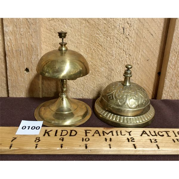 LOT OF 2 - BRASS COUNTERTOP BELLS