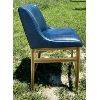 Image 2 : BLUE LEATHER HIGH STOOL - AS NEW