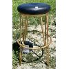 Image 1 : MATHEWS SWIVEL BARSTOOL IN BLACK FAUX LEATHER - AS NEW