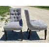 Image 3 : LOT OF 2 - SILVER GRAY CRUSHED VELVET OCCASSIONAL CHAIRS - AS NEW