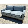 Image 2 : DESIGNER SOFA - 6 FT SEAFOAM GREEN, CRUSHED VELVET UPHOLSTERING - AS NEW