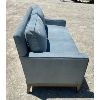 Image 3 : DESIGNER SOFA - 6 FT SEAFOAM GREEN, CRUSHED VELVET UPHOLSTERING - AS NEW