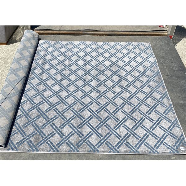 SAVANA AREA RUG - BLUE / GREY TONES - 5.3 X 7.7 FT - POLYPROPYLENE
