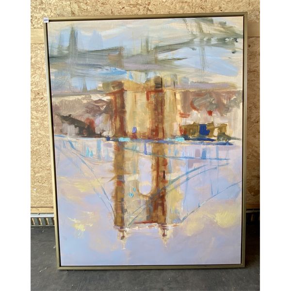 CITY BRIDGE - OIL ON CANVAS - 39 X 51 in 