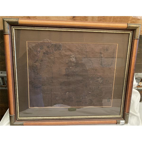 FRAMED ANTIQUE MAP - INVASION OF IRELAND / ENGLAND