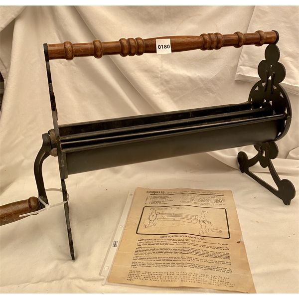 VINTAGE LOG ROLLER W/ ORIG INSTRUCTIONS