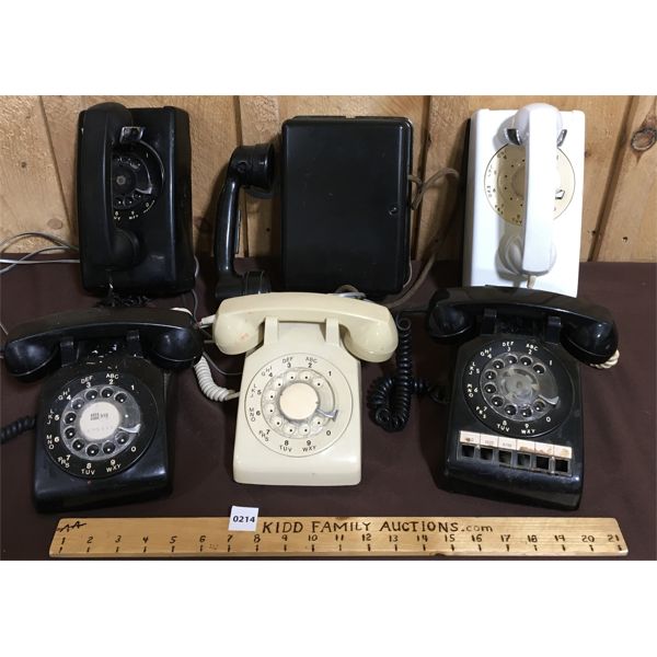 LOT OF 6 - VINTAGE ROTARY TELEPHONES 