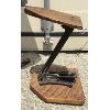 Image 2 : LOT OF 2 - WOODEN FOLDING STOOL AND METAL STAND