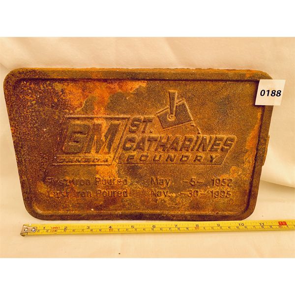 ST CATHERINES FOUNDRY - CAST SIGN - 7 X 11 in