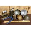 Image 1 : JOB LOT - MISC METAL COLLECTIBLES - INCL HORSESHOE, IRON, LAMP SHADES ETC.
