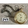 Image 1 : WALTHAM POCKET WATCH W/ CHAIN - APPEARS WORKING.