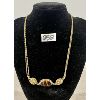 Image 1 : TIGER EYE GOLD NECKLACE - MARKED 1928 - APPROX 12 in