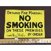 Image 1 : ONTARIO FIRE MARSHAL NO SMOKING SST SIGN - 10 x 14in