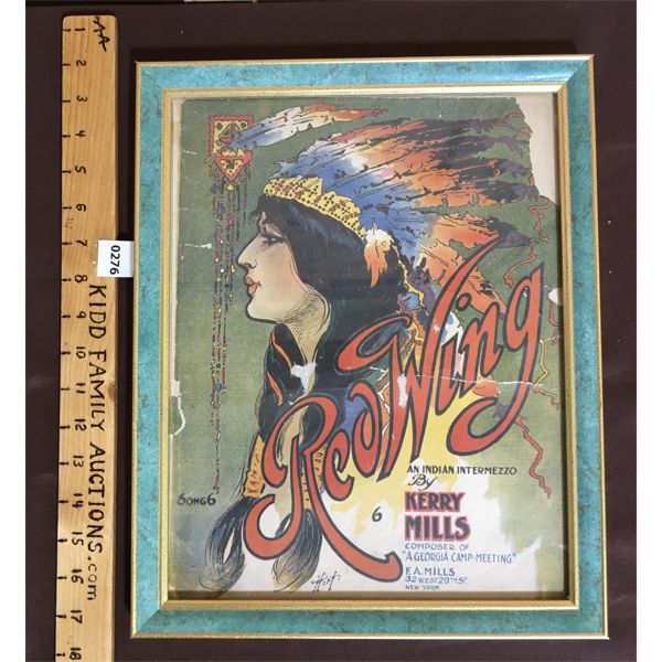 FRAMED RED WING SONG BOOK - 12.5 x 15.5in