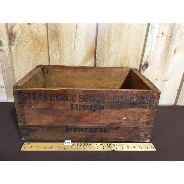 ST LAWRENCE SUGAR WOOD CRATE - 9.5 x 13 x 21.5in
