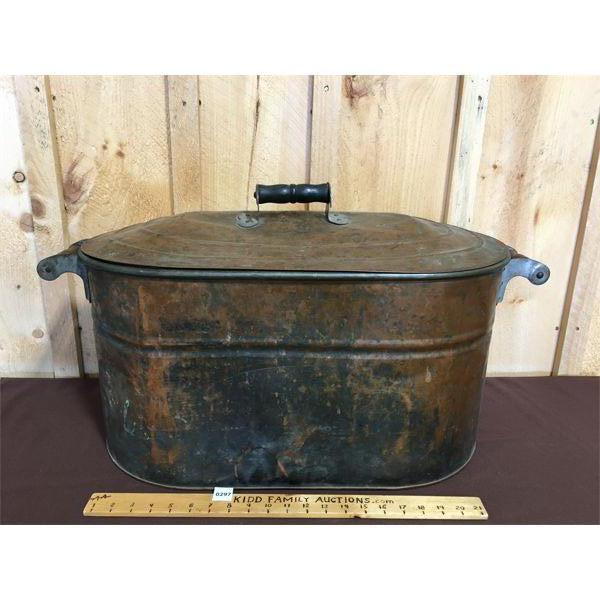 COPPER BOILER W/ LID - 13 x 14 x 25in