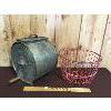 Image 1 : LOT OF 2 - BUTTER CHURN AND WIRE EGG BASKET
