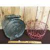 Image 2 : LOT OF 2 - BUTTER CHURN AND WIRE EGG BASKET