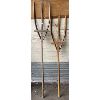 Image 1 : LOT OF 2 - PRIMITIVE HAY FORKS - ALL WOOD