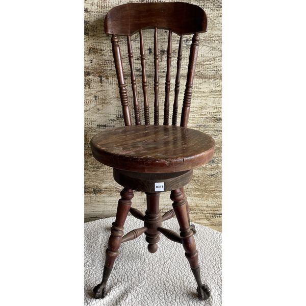 CLAW FOOT PIANO STOOL - 18 in