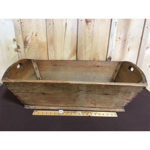 PRIMITIVE WOOD DOUGH BOWL (?) - 9.5 x 18 x 32in